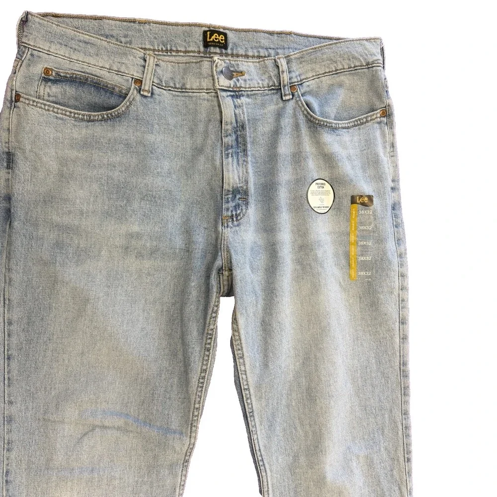 Lee Regular Fit Straight Leg Mens Jeans Blue Wash Size 38x32 RN 130273‎ Blemish